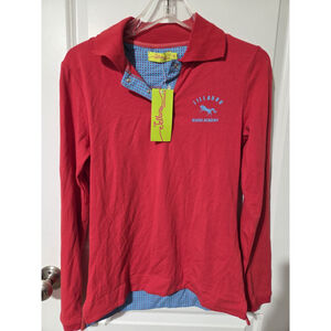 Jillaroo Riding Academy Girls Youth Size 12 Red Long Sleeve Polo Horses New